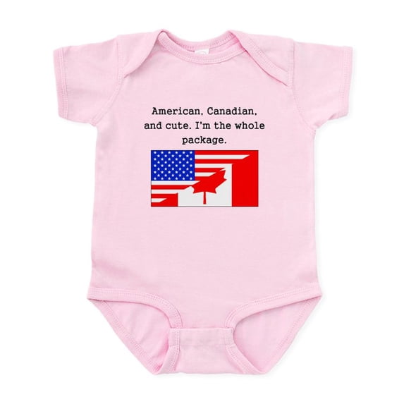 CafePress - American Canadian And Cute Body Suit - Baby Light Bodysuit, Size Newborn - 24 Months