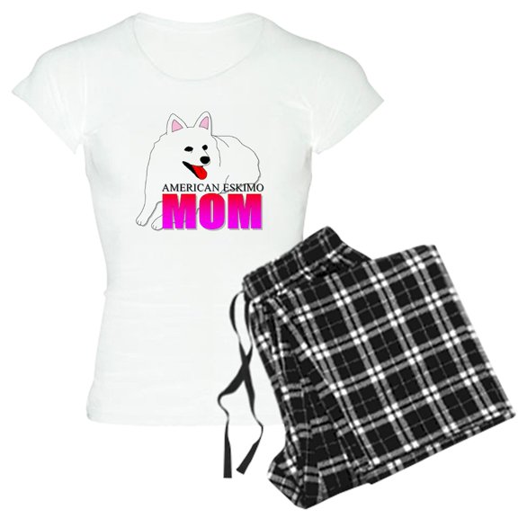 CafePress - American Eskimo Dog Women's Light Pajamas - Women's Short Sleeve Print T-Shirt and Pants Light Cotton Pajama Set