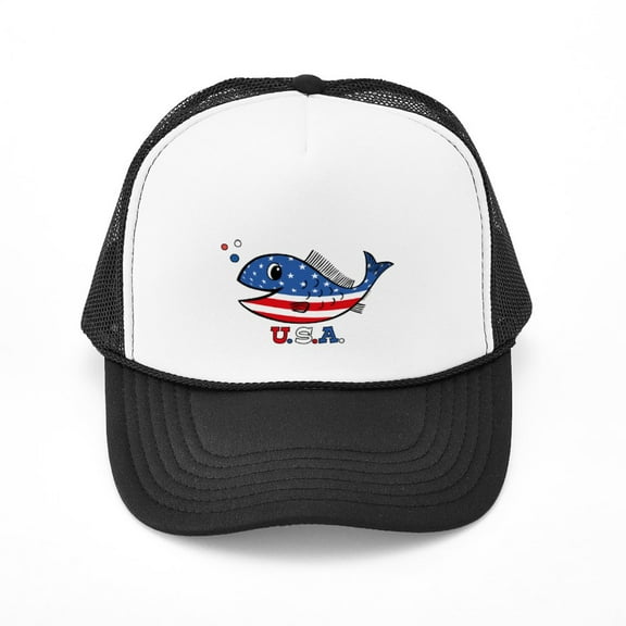 CafePress - American Fishy - Adjustable Unisex Printed Trucker Hat with Mesh Back