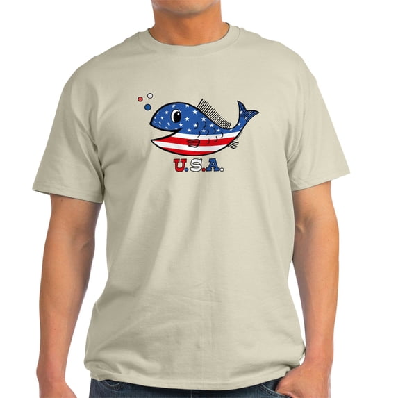 CafePress - American Fishy Light T Shirt - Men's Classic Graphic T-Shirt