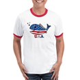 thumbnail image 1 of CafePress - American Fishy Ringer T - 100% Cotton Ringed T-Shirt, 1 of 4