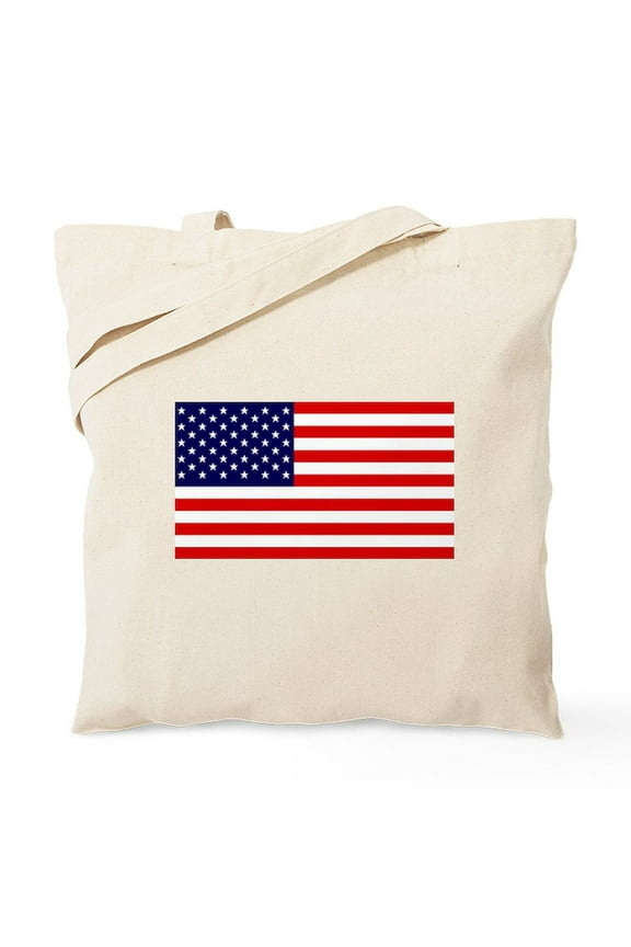 - American Flag HQ Tote Bag - Unisex Canvas Tote Bag, Beige, 1-Piece