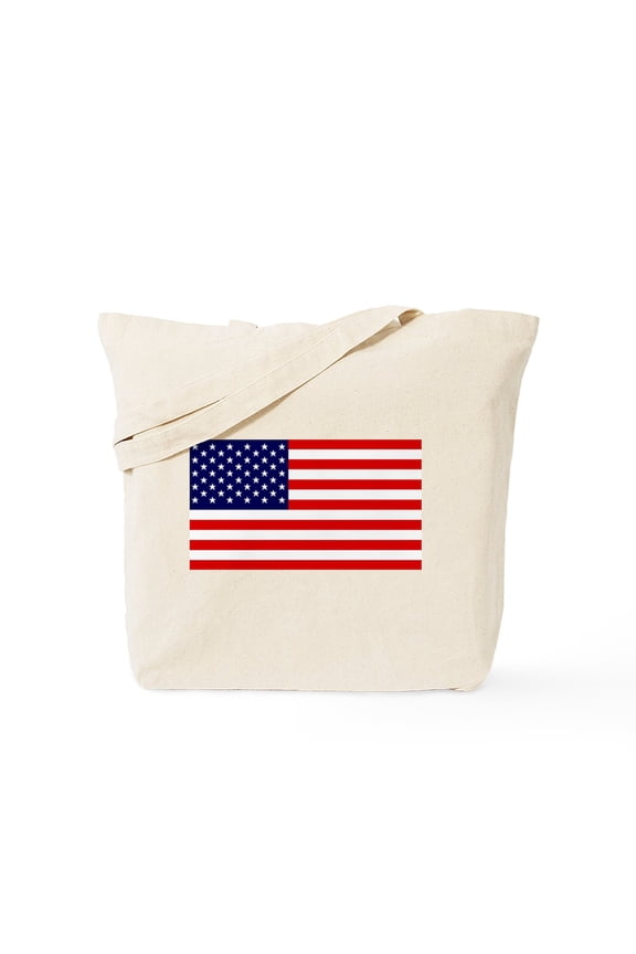 - American Flag HQ Tote Bag - Unisex Canvas Tote Bag, Beige, 1-Piece
