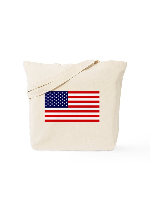 - American Flag HQ Tote Bag - Unisex Canvas Tote Bag, Beige, 1-Piece