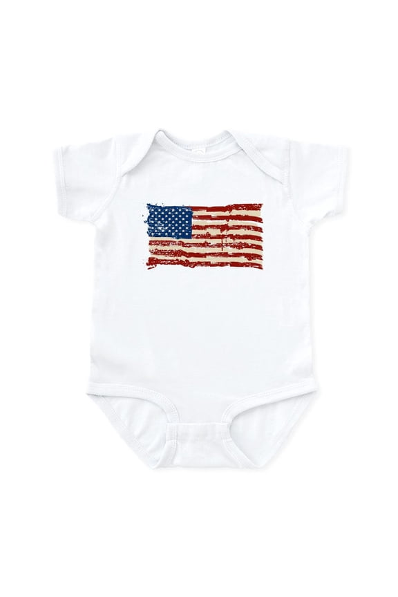 - American Flag Infant Bodysuit - Baby Light Bodysuit, Size Newborn - 24 Months