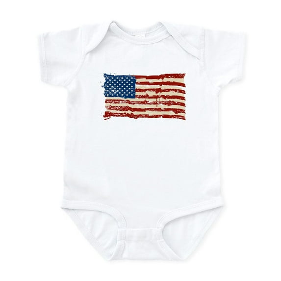 CafePress - American Flag Infant Bodysuit - Baby Light Bodysuit, Size Newborn - 24 Months