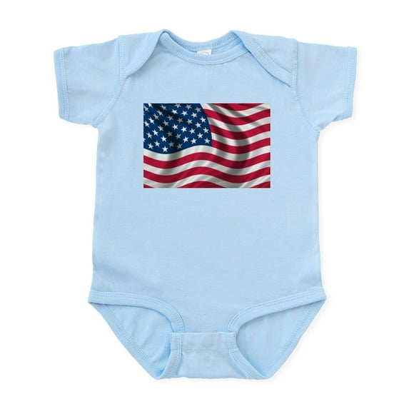 CafePress - American Flag Infant Bodysuit - Baby Light Bodysuit, Size Newborn - 24 Months