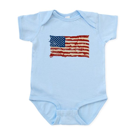 CafePress - American Flag Infant Bodysuit - Baby Light Bodysuit, Size Newborn - 24 Months