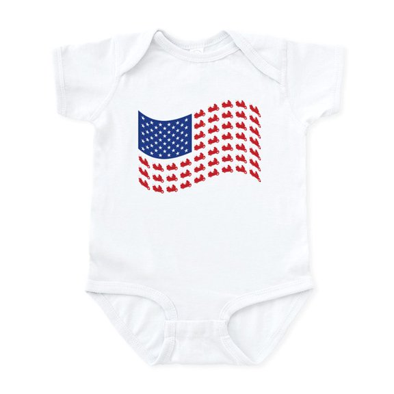 CafePress - American Flag Made Up Of Wing Baby Light Bodysuit - Baby Light Bodysuit, Size Newborn - 24 Months
