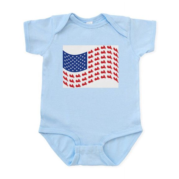 CafePress - American Flag Made Up Of Wing Baby Light Bodysuit - Baby Light Bodysuit, Size Newborn - 24 Months