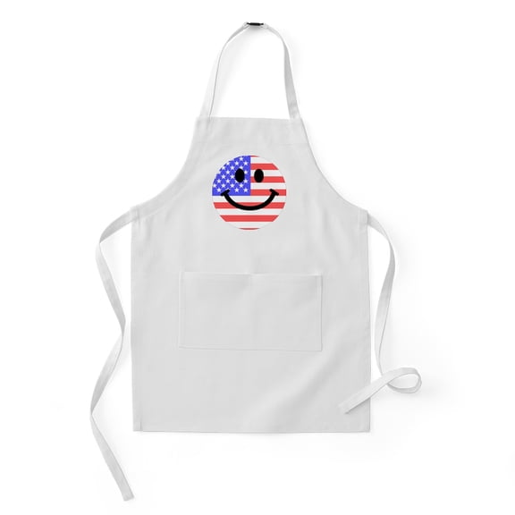 CafePress - American Flag Smiley Face - Kids Apron