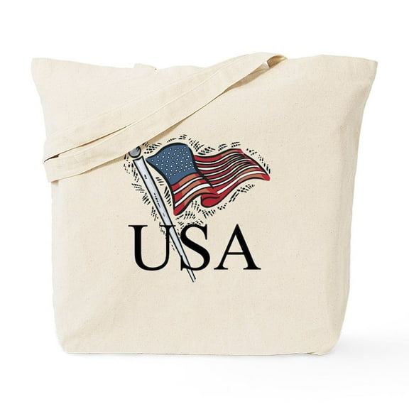 CafePress - American Flag Tote Bag - Unisex Canvas Tote Bag, Beige, 1-Piece
