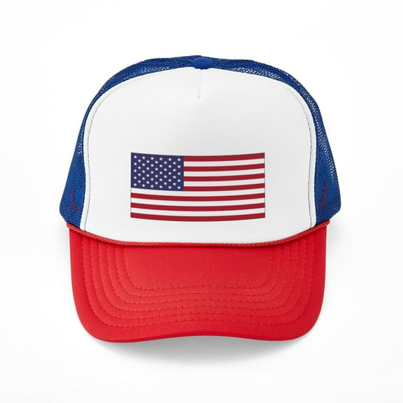 CafePress - American Flag - Adjustable Unisex Printed Trucker Hat with Mesh Back