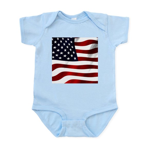 CafePress - American Flag USA Body Suit - Baby Light Bodysuit, Size Newborn - 24 Months