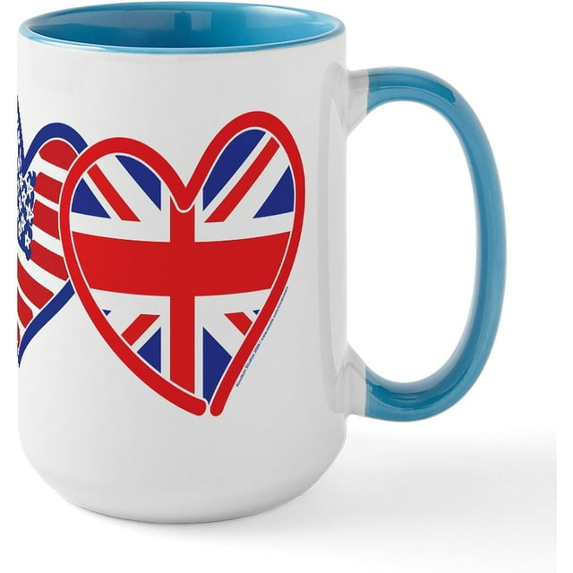 CafePress American Flag/Union Jack Flag Mugs 11 oz (444 ml) Ceramic