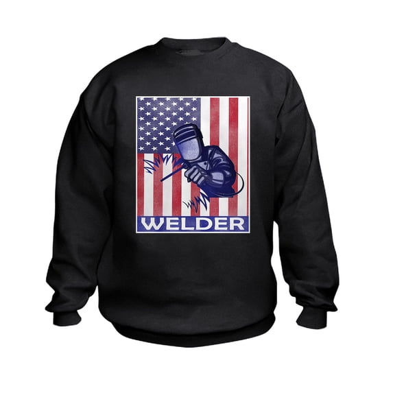 CafePress - American Flag Welder Design Welding Ima Sweatshirt - Kids Sweatshirt, Youth Crew Neck Sweatshirt