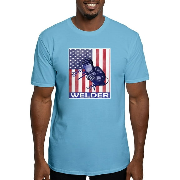 CafePress - American Flag Welder Design Welding Image T Shirt - Fitted T-Shirt, Vintage Fit Soft Cotton Tee