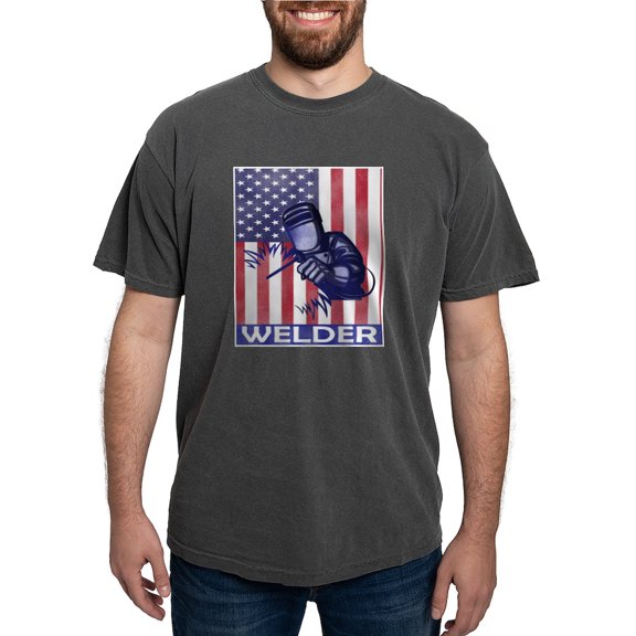 CafePress - American Flag Welder Design Welding Image T Shirt - Mens Comfort Colors Shirt