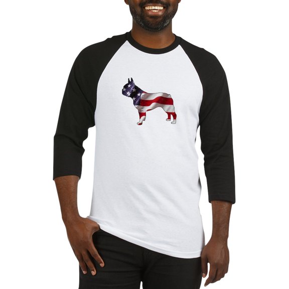 CafePress - American Frenchie Baseball Jersey - Cotton Baseball Jersey, 3/4 Raglan Sleeve Shirt