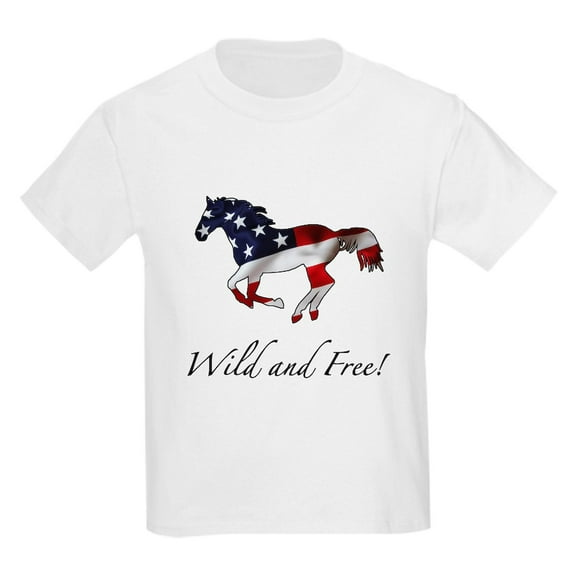 CafePress - American Horse Kids Light T Shirt - Light T-Shirt Kids XS-XL