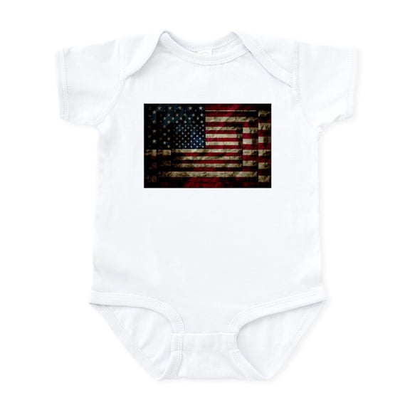 CafePress - American Leather Flag Body Suit - Baby Light Bodysuit, Size Newborn - 24 Months