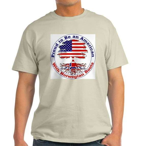 CafePress - American Norwegian Roots Ash Grey T Shirt - Men's Classic Graphic T-Shirt