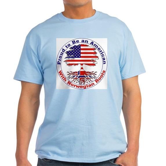 CafePress - American Norwegian Roots Ash Grey T Shirt - Men's Classic Graphic T-Shirt