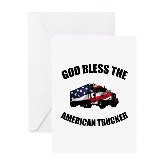 CafePress - American Trucker - Greeting Card, Blank Inside Glossy