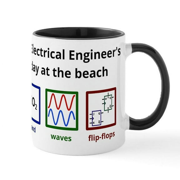 CafePress - An Electrical Engineers Day At The Beach Mug - 11 oz Ceramic Mug - Novelty Coffee Tea Cup