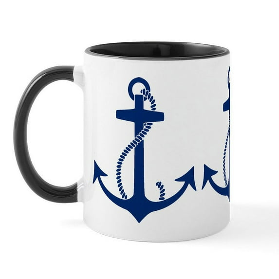 CafePress - Anchor Mug - 11 oz Ceramic Mug - Novelty Coffee Tea Cup