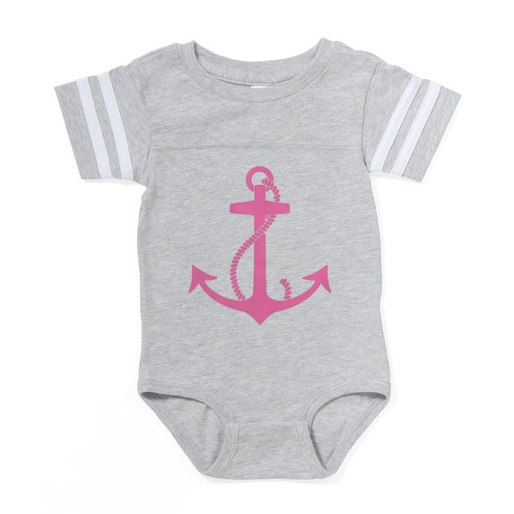 CafePress - Anchor_Pink - Cute Infant Baby Football Bodysuit
