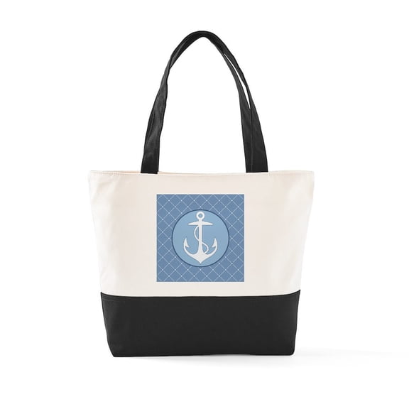 CafePress - Anchor Summer Pattern - Two Tone, 100% Cotton, Zipper Tote Bag