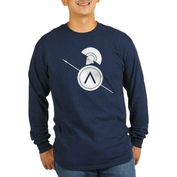 CafePress - Ancient Greek Warrior Long Sleeve T Shirt - Long Sleeve Dark T-Shirt