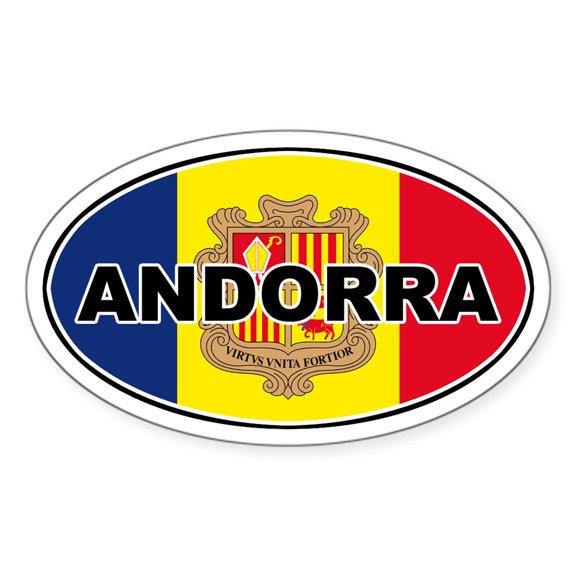 CafePress - Andorran Oval Flag Oval Sticker - Sticker (Oval)
