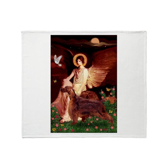 CafePress - Angel / Irish Setter Throw Blanket - Soft Fleece Throw Blanket, 50"x60" for All Ages