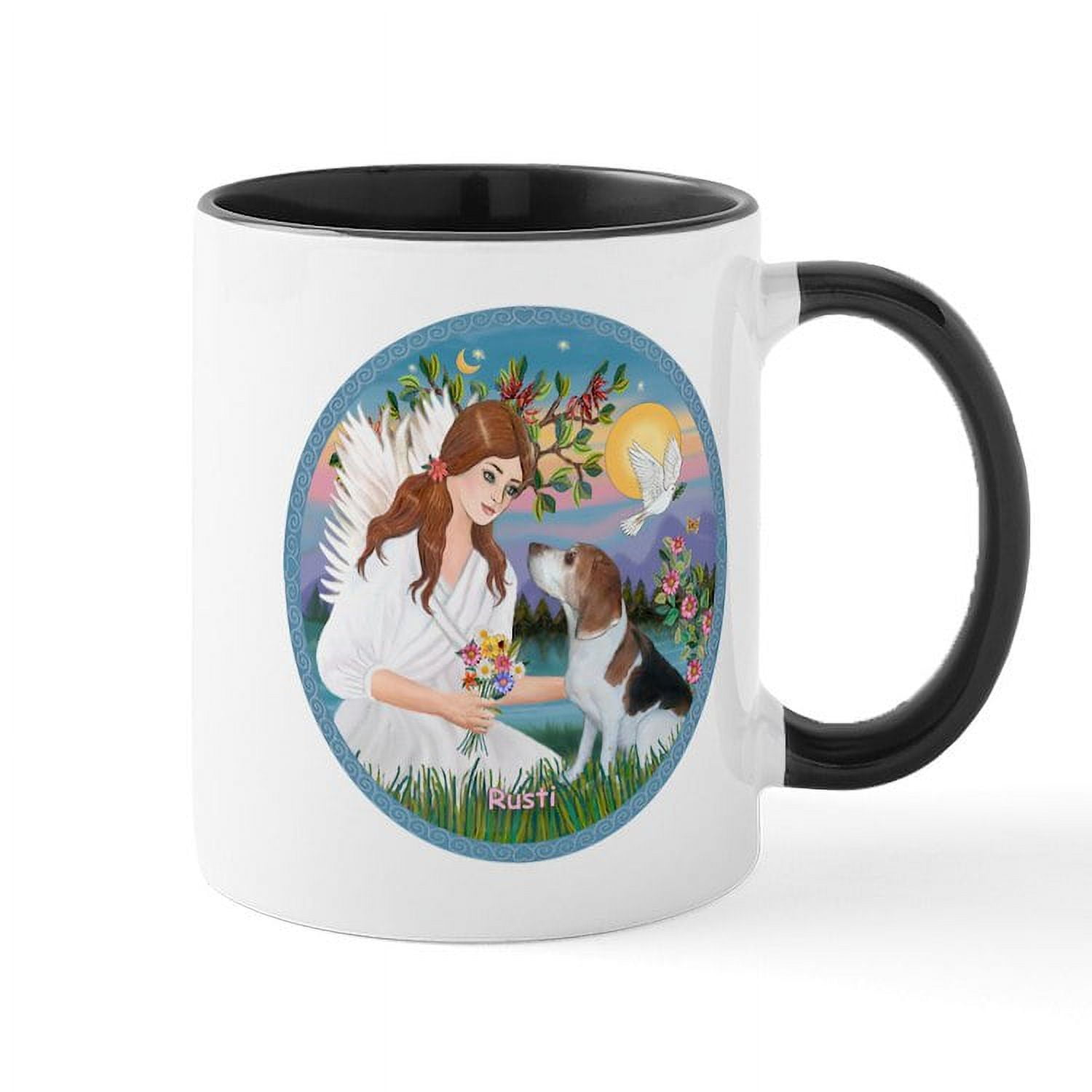 Beagle & Bunny Mug – 11 Oz Ceramic Coffee Mug, Fun & Durable For Home Or Office