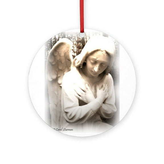 CafePress - Angel -  Round Wood Ornament 4"