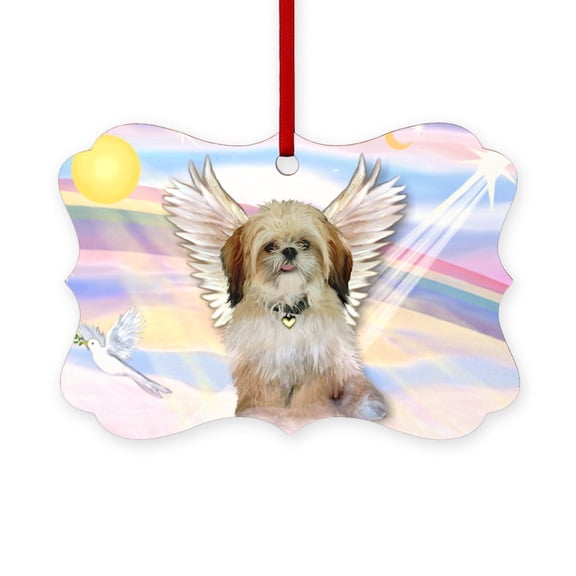 CafePress - Angel Shih Tzu In Clouds - Scroll Ornament