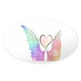 thumbnail image 1 of CafePress - Angel Wings Heart Sticker - Sticker (Oval), 1 of 1