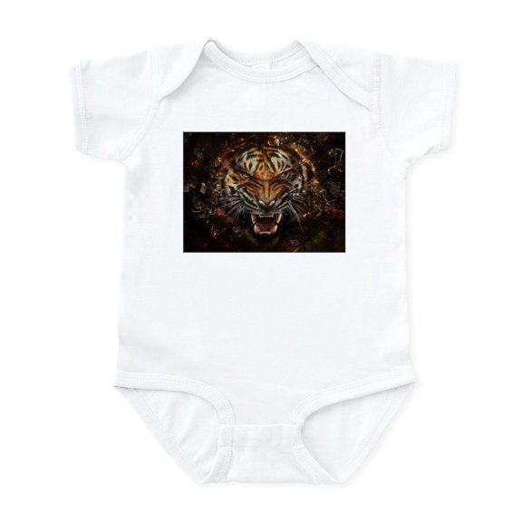 CafePress - Angry Tiger Breaking Through Glass Body Suit - Baby Light Bodysuit, Size Newborn - 24 Months