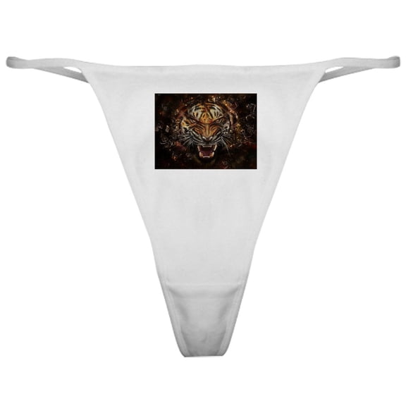 CafePress - Angry Tiger Breaking Through Glass Classic Thong - Women's Novelty Thong Panties Underwear