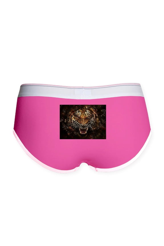 - Angry Tiger Breaking Through Glass Women's Boy Bri - Women's Novelty Boy Briefs, Size S-XL