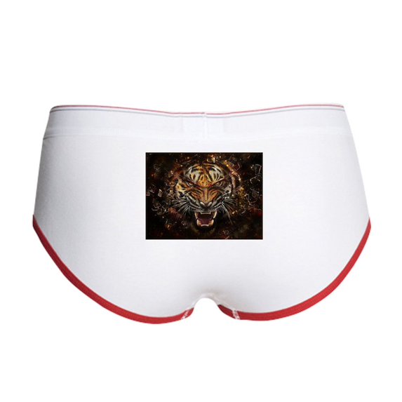 CafePress - Angry Tiger Breaking Through Glass Women's Boy Bri - Women's Novelty Boy Briefs, Size S-XL