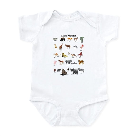 CafePress - Animal Pictures Alphabet Infant Bodysuit - Baby Light Bodysuit, Size Newborn - 24 Months