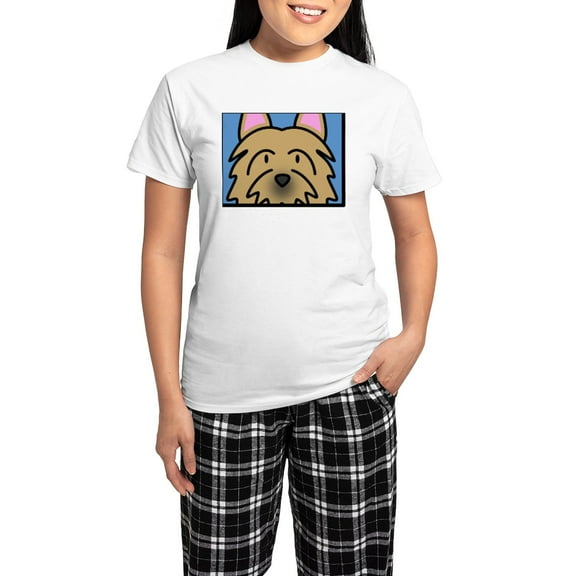 CafePress - Anime_Austerrier_Blk Women's Light Pajamas - Women's Short Sleeve Print T-Shirt and Pants Light Cotton Pajama Set