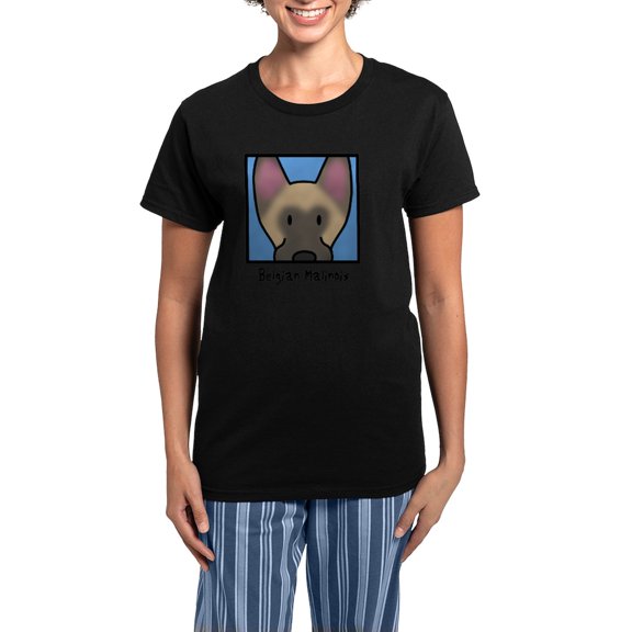 CafePress - Anime_Belgianmalinois Women's Dark Pajamas - Women's Short Sleeve Print T-Shirt and Pants Dark Cotton Pajama Set