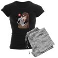 thumbnail image 1 of CafePress - Anime Girl Holding Her Cat - Women's Dark Pajamas, 1 of 4