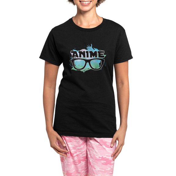 CafePress - Anime Nerd Pajamas - Women's Short Sleeve Print T-Shirt and Pants Dark Cotton Pajama Set