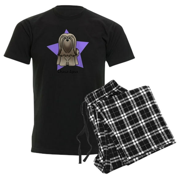 CafePress - Anime Star Lhasa Apso Men's Dark Pajamas - Men's Dark Loose Fit Cotton Pajama Set