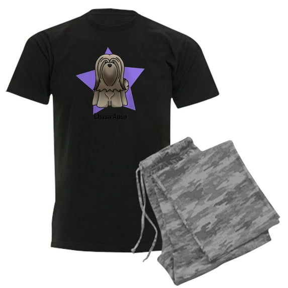 CafePress - Anime Star Lhasa Apso Men's Dark Pajamas - Men's Dark Loose Fit Cotton Pajama Set